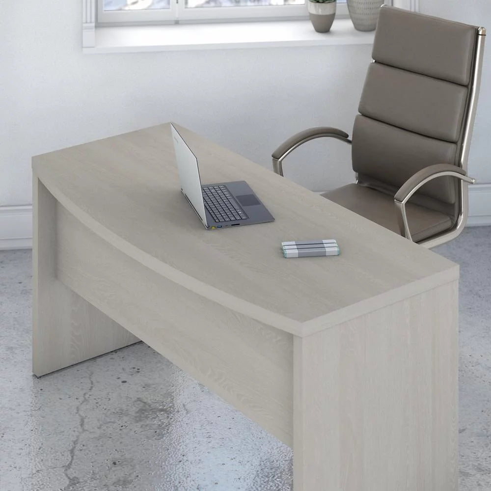 Gray Sand Engineered Wood Desk and Credenza with Drawers L778564