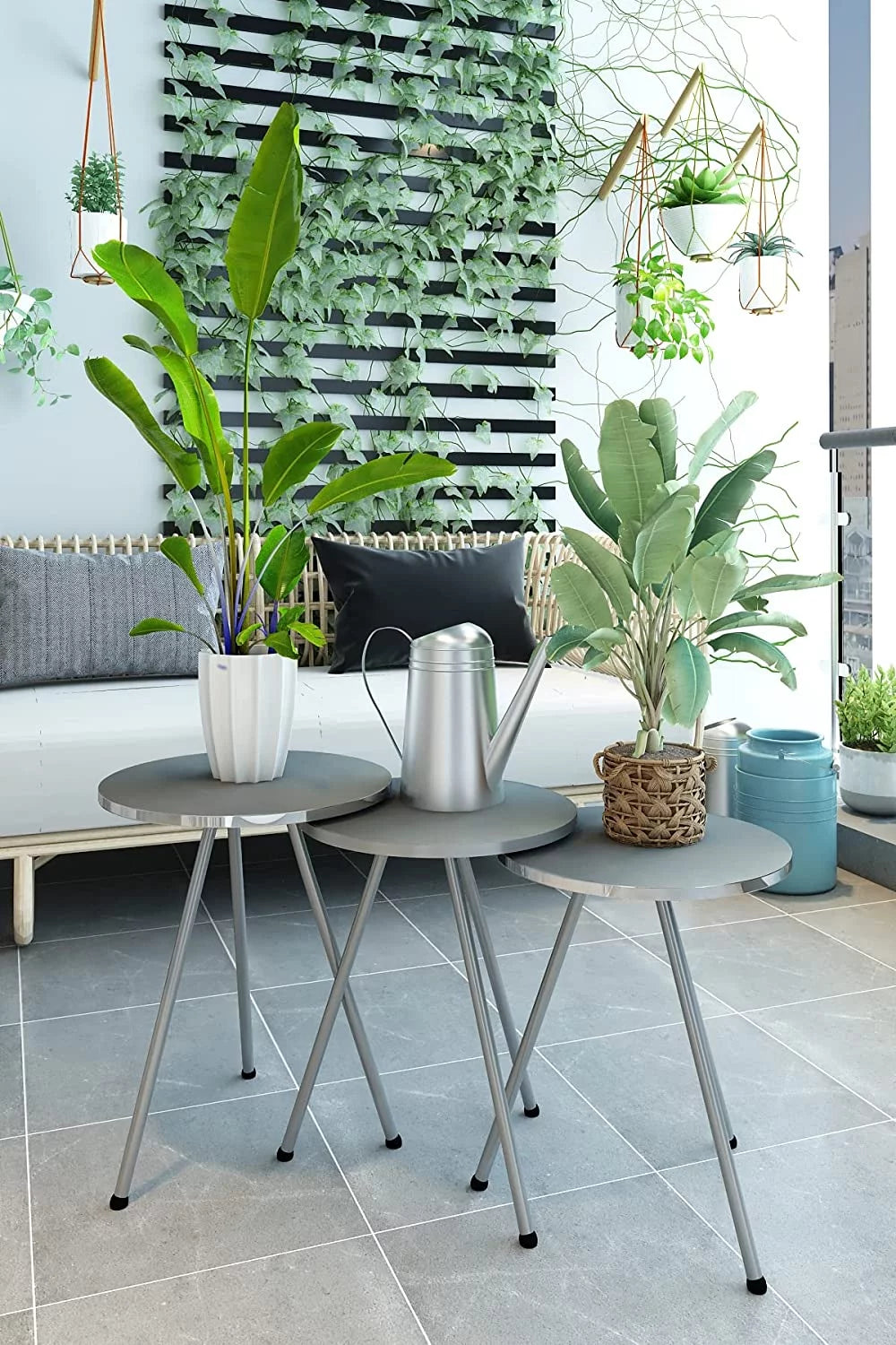 Set of 3 Round Nesting Tables D552914
