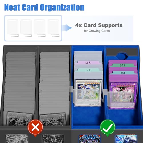Card Storage Box with 4 Rows, 24 Colorful Dividers & 8 Viewing Windows J581