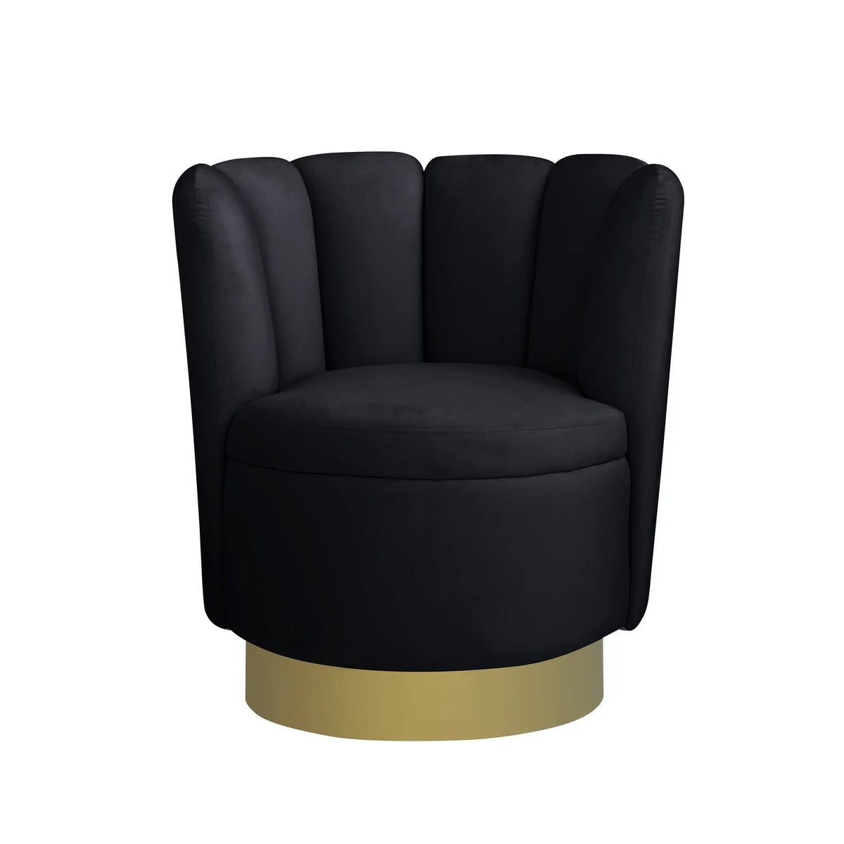 Black Velvet Swivel Accent Chair Z8991
