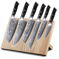6Pcs Japanese VG10 Damascus Steel Kitchen Knife Set with Block Q2937