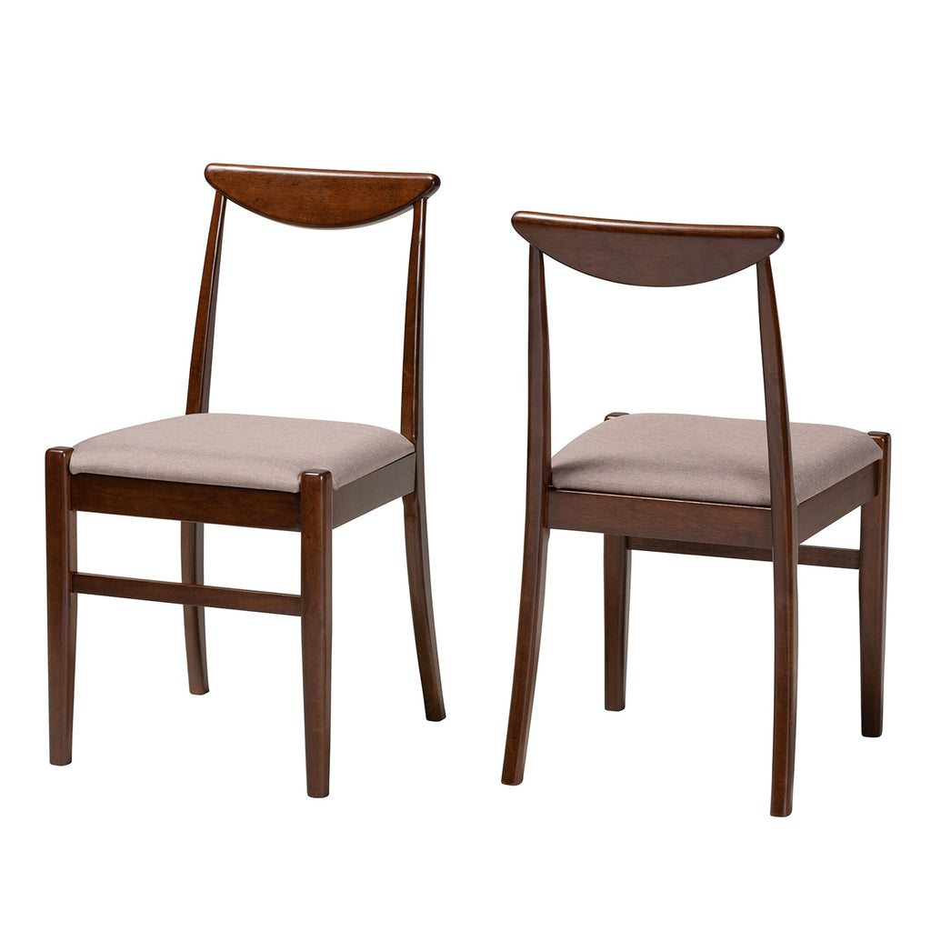 Dark Brown Wood 2-Piece Dining Chair Set A56102