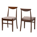 Dark Brown Wood 2-Piece Dining Chair Set A56102