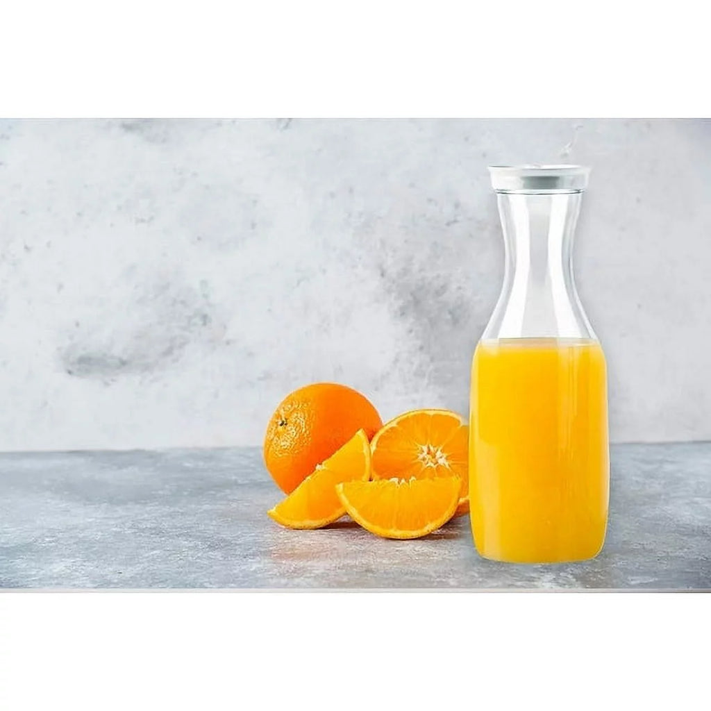 4 Large Water Carafes with Flip Top Lid, 50 oz Each, BPA Free Plastic Pitcher C545839