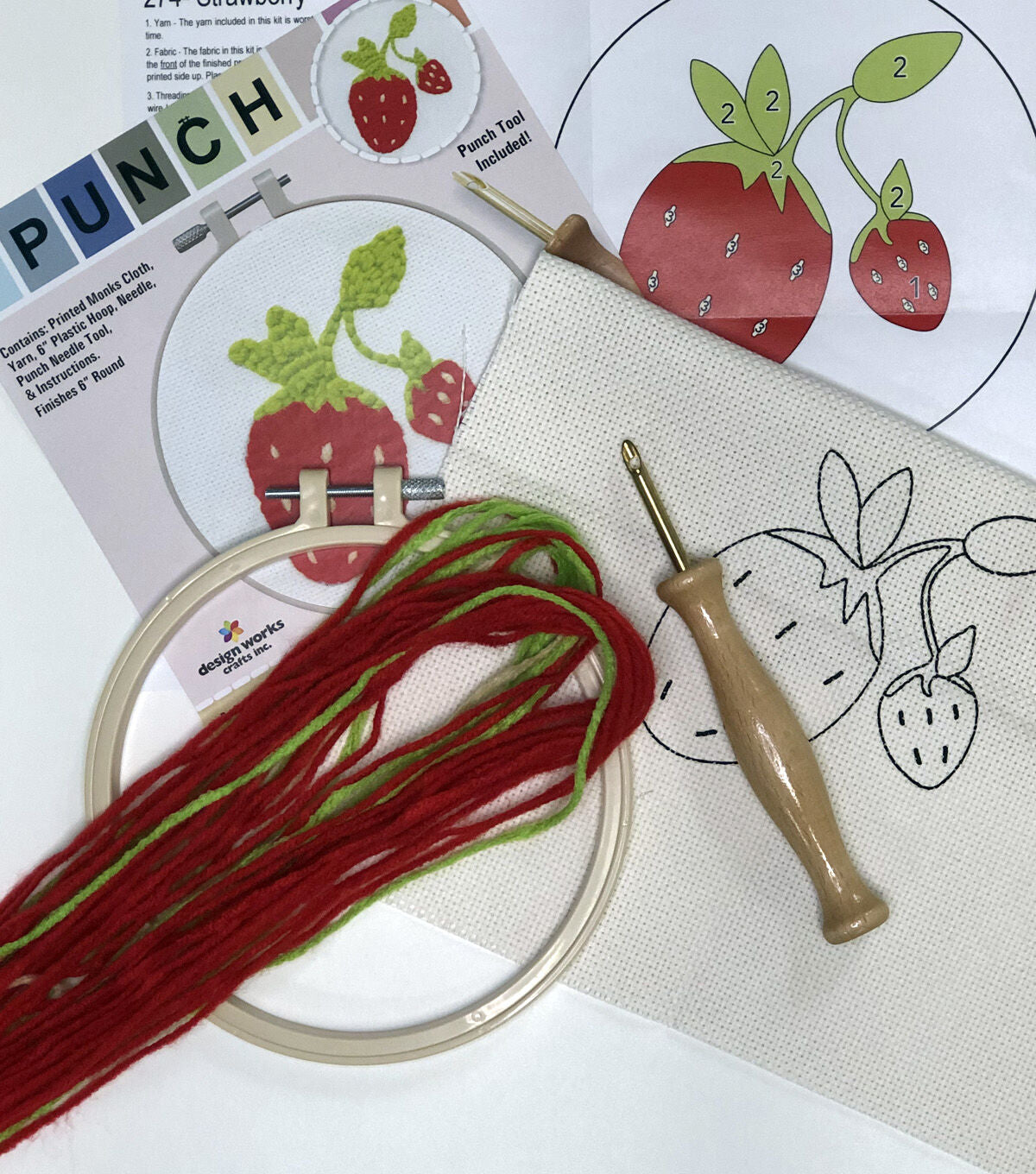 6 Strawberry Punch Needle Kit E621223