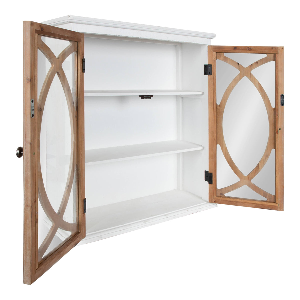 White Rustic Wood Cabinet, 24x8x28 Y423