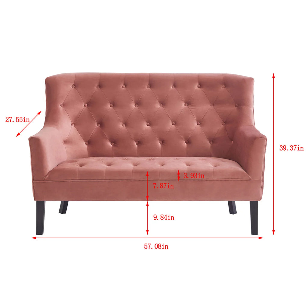 Pink Velvet Loveseat Sofa H6297