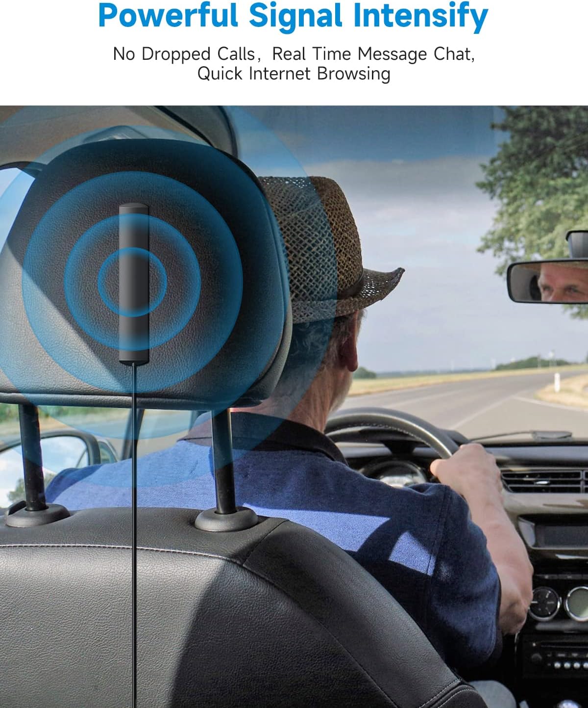 Cell Phone Signal Booster for Cars and SUVs with Omni-Directional Roof Antenna O950443
