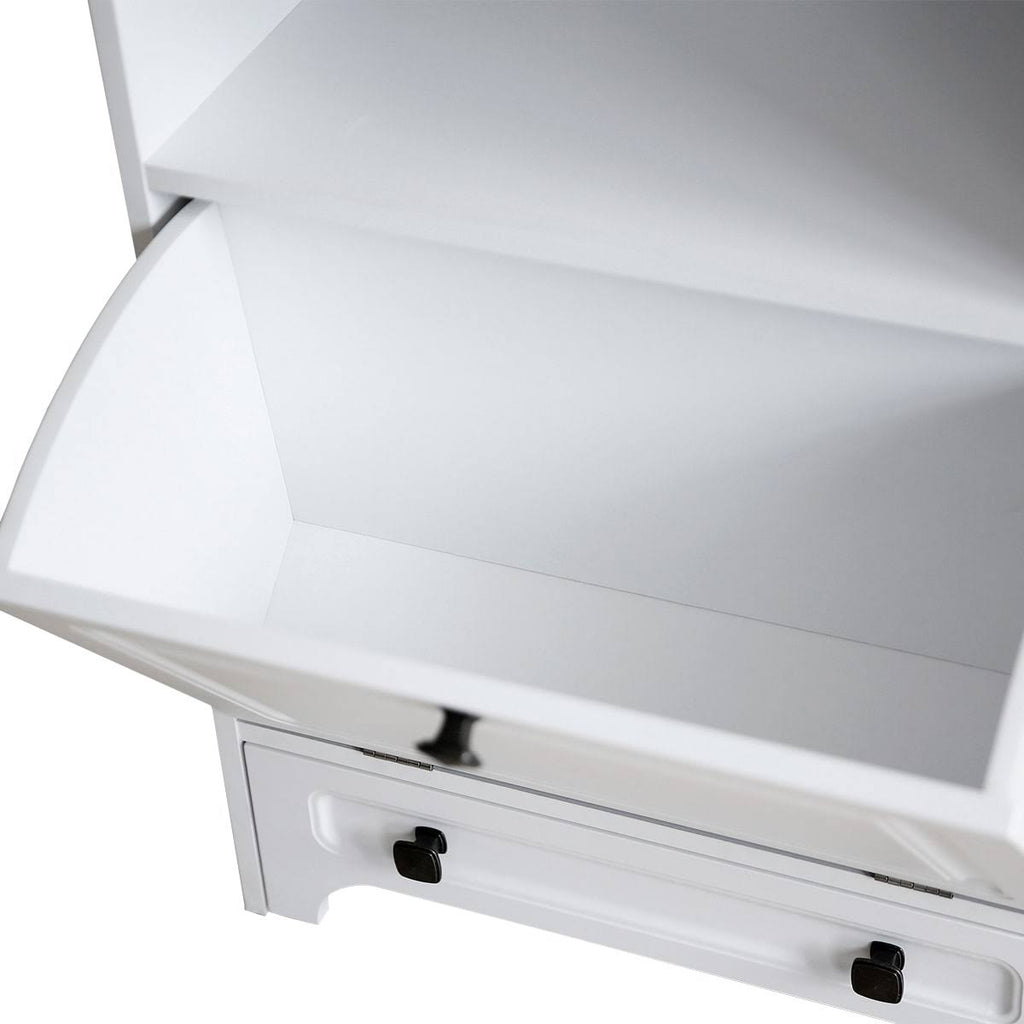 White Pet Feeding Station with Food Storage Cabinet T918391
