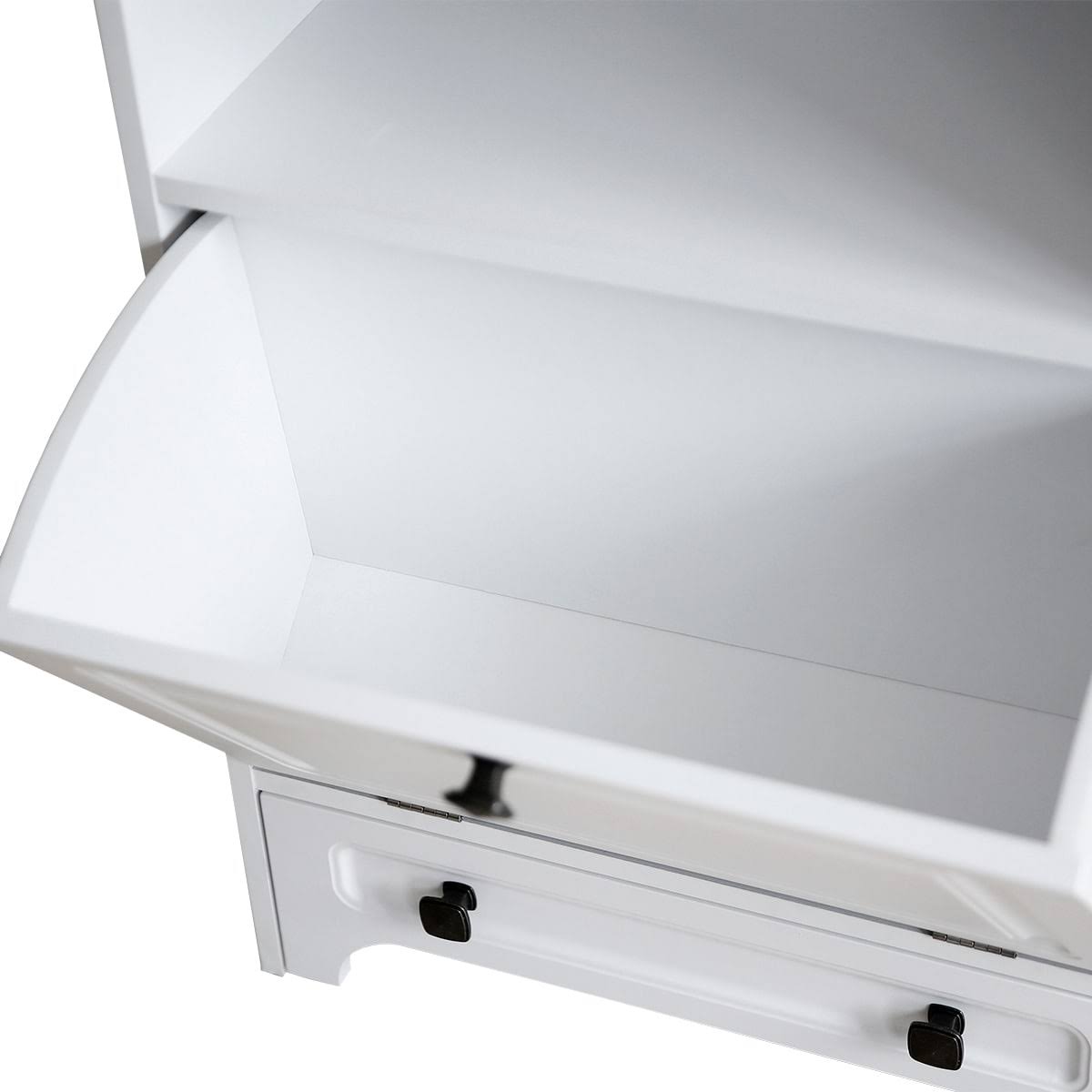 White Pet Feeding Station with Food Storage Cabinet T918391