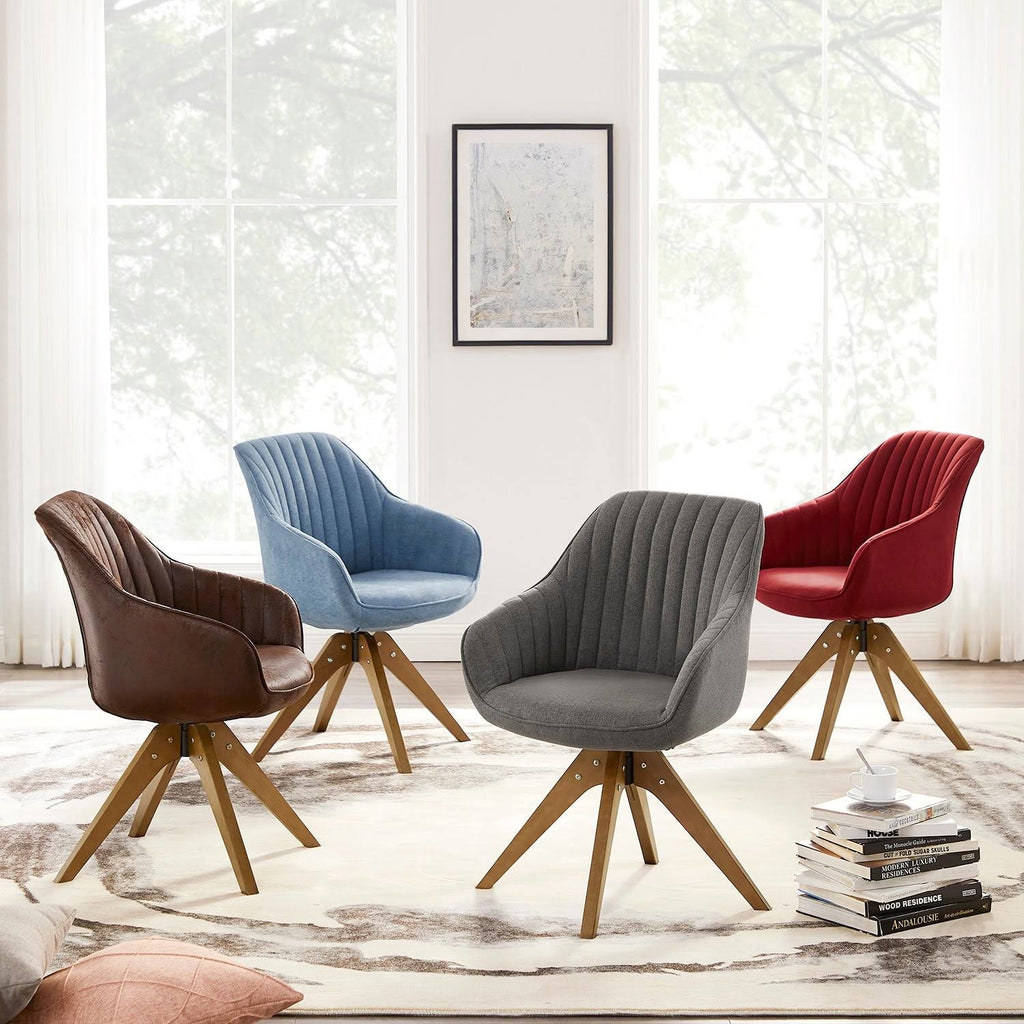 Swivel Office Accent Arm Chair with Wood Legs P26735