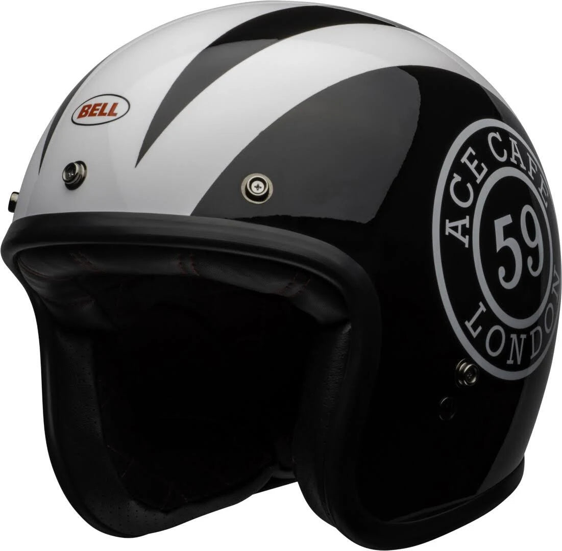 Gloss Black-White Motorcycle Helmet O895928