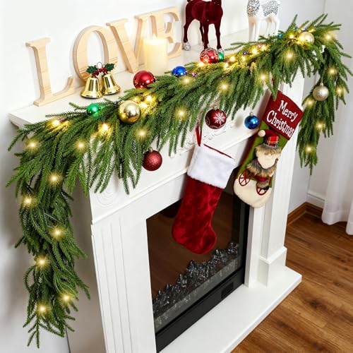 9FT Prelit Norfolk Pine Garland with Lights W53601