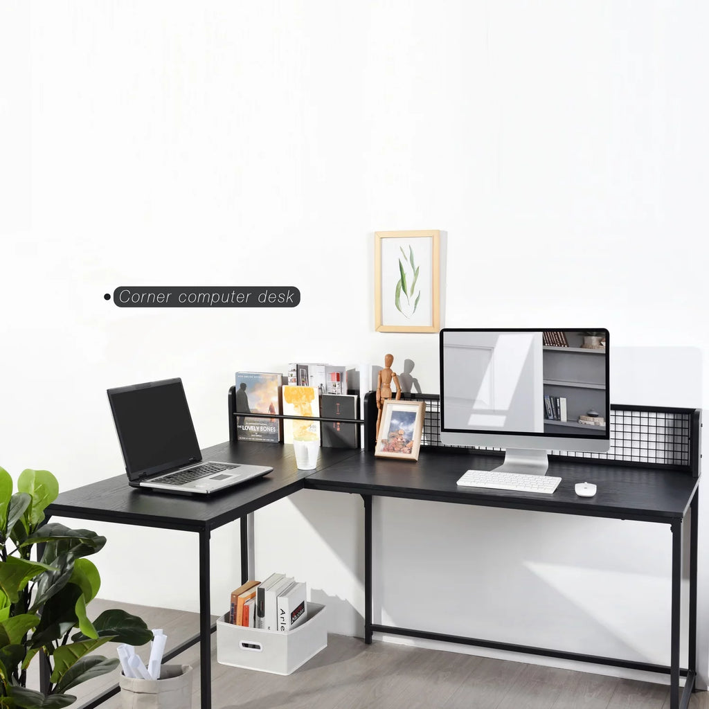 Black L Shaped Corner Desk H56544