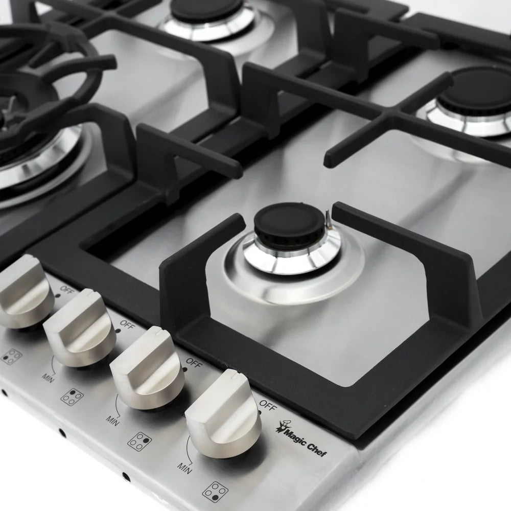 24 Inch Gas Cooktop with 4 Burners, Stainless Steel Y2766