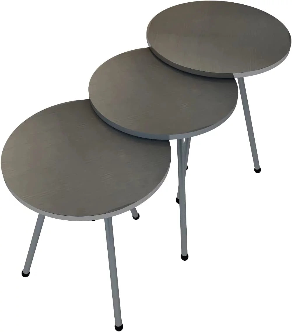 Set of 3 Round Nesting Tables D552914