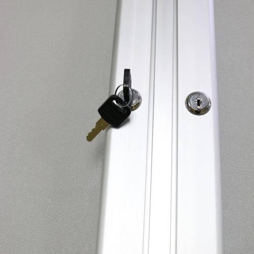 48 in. x 60 in. 2-Door Satin Aluminum Frame Enclosed Vinyl Bulletin Board F237673