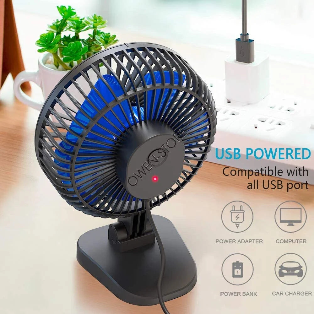 4 inch Mini Desk Fan 3 Speeds USB Powered J415