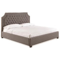 Gray Tufted Mango Wood Queen Platform Bed Y605