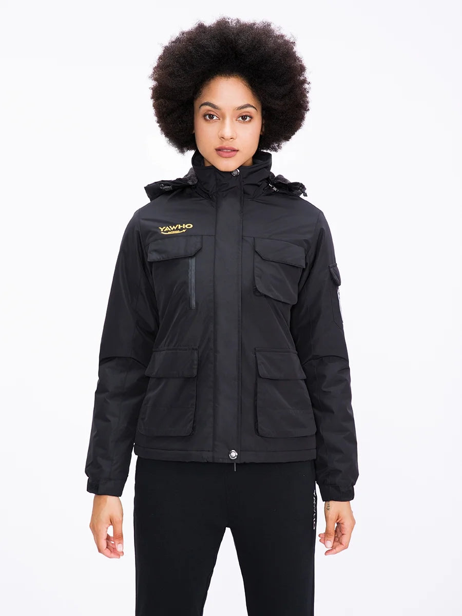 Women's Ski Winter Jacket Windproof Waterproof Snowboarding Hooded Coat E642072