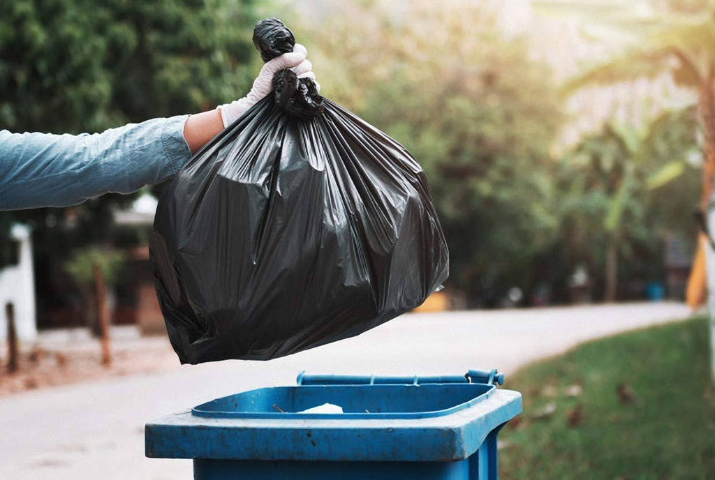 500 Pack Black Poly Heavy Duty Trash Bags 33 Gal V821