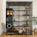 5-Tier Metal Cat Cage with Cube Storage D41101