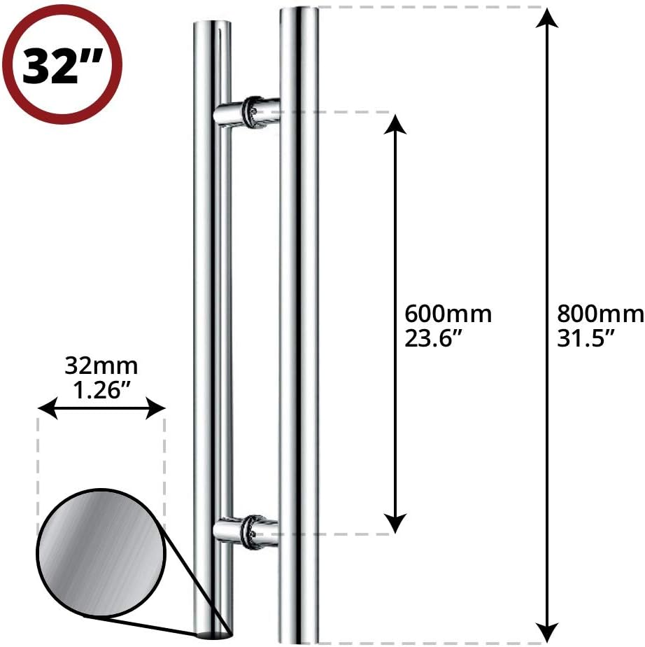 48 inch Brushed Stainless Steel Pull Push Door Handles N647728