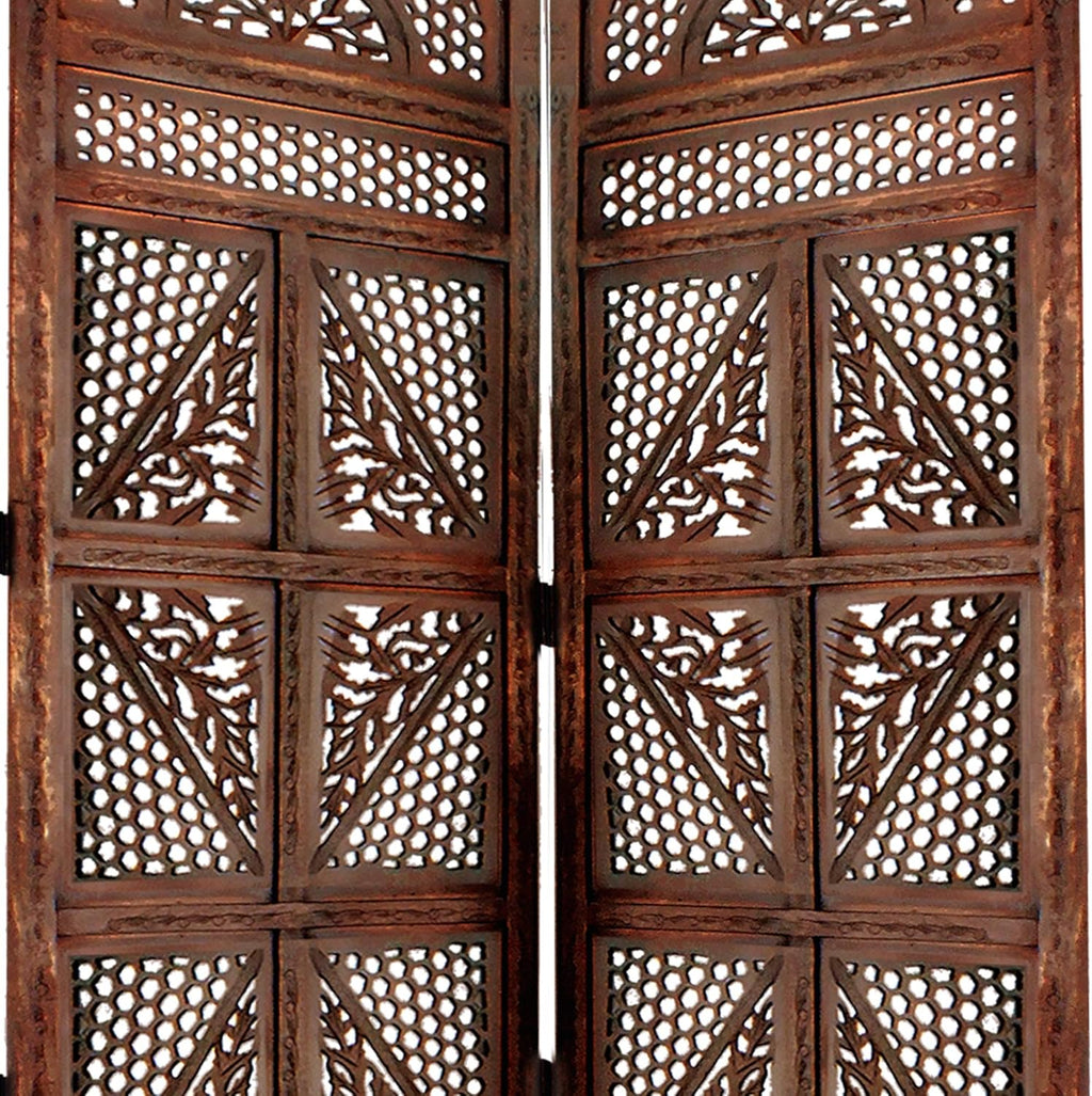 Traditional Four Panel Wooden Room Divider S159001