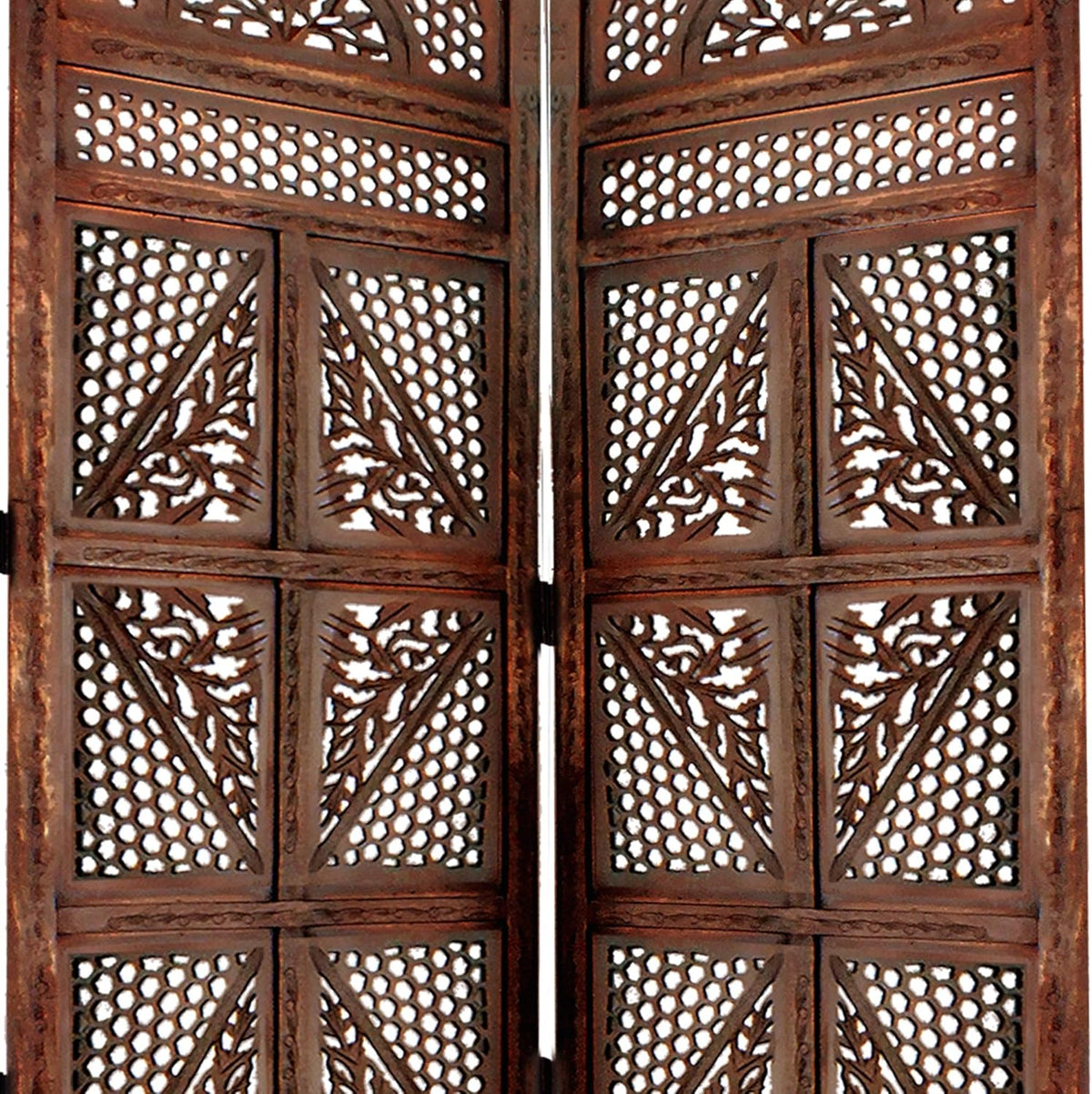 Traditional Four Panel Wooden Room Divider S159001