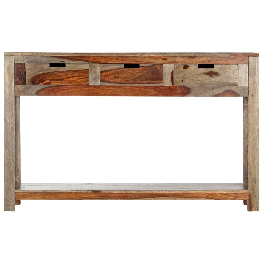 White 3 Drawer Sheesham Wood Console Table G206