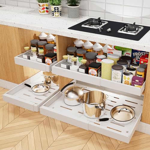 2 Pack Expandable Sliding Pull Out Cabinet Organizer R7242