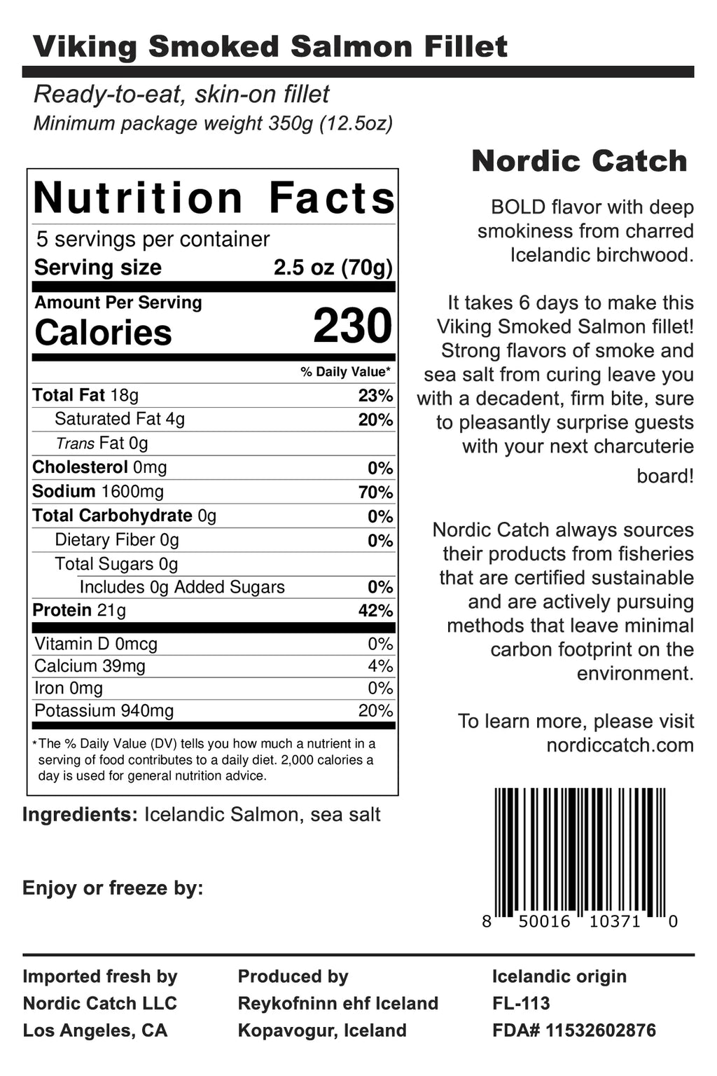 Smoked Salmon Fillet (2 servings) E820