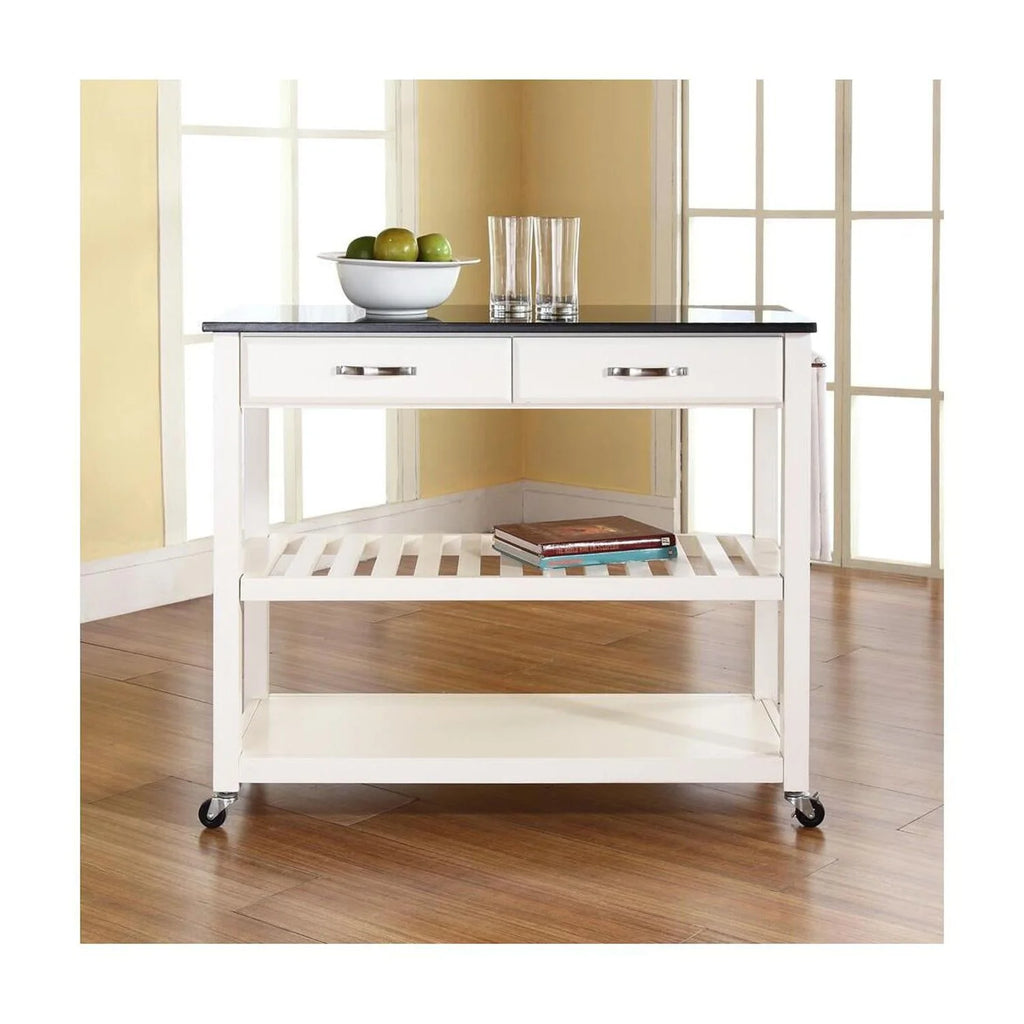 Kitchen Prep Cart White/Black T658
