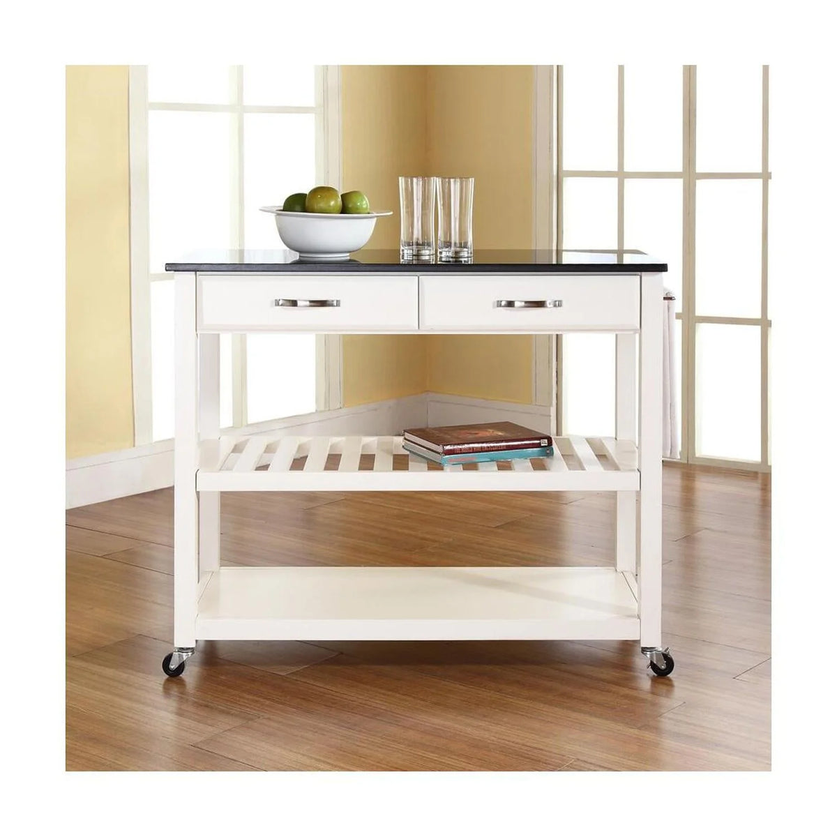 Kitchen Prep Cart White/Black T658