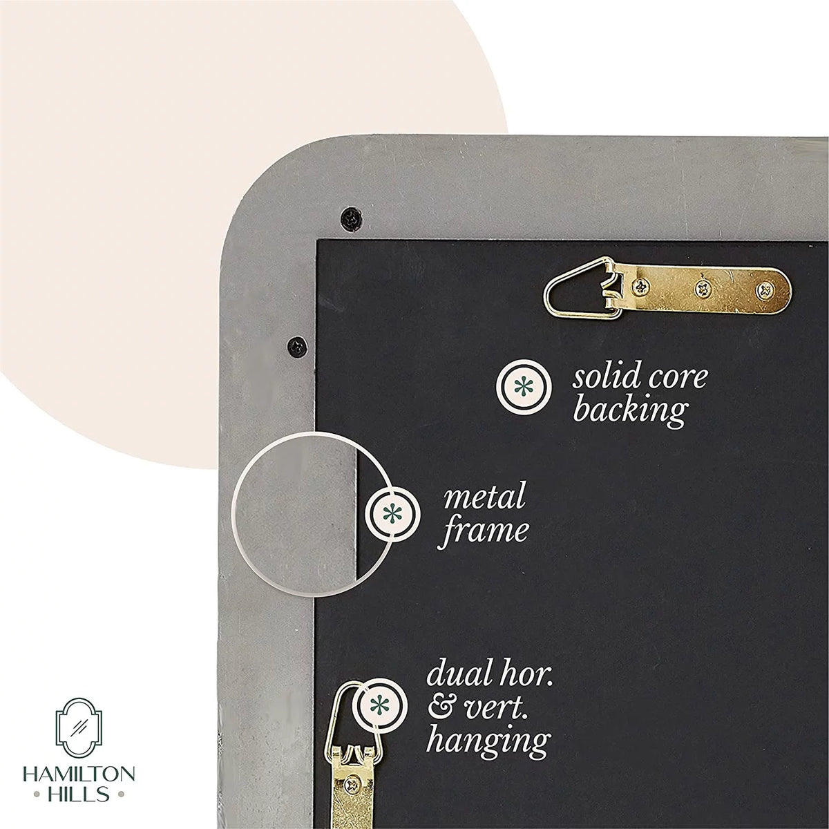 Brushed Metal Wall Mirror D1483