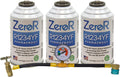 3 Cans R1234YF Refrigerant AC Performance Booster with Tap & Gauge B95591
