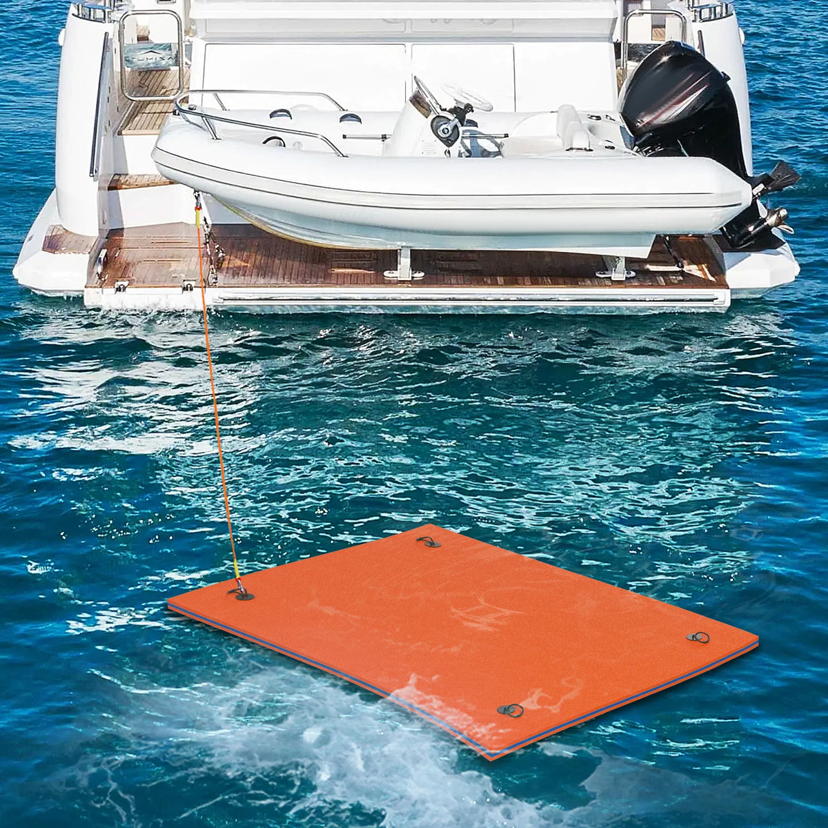 8' x 6' Orange XPE Foam Floating Water Mat D527