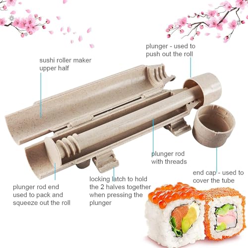 Sushi Maker with Sushi Bazooka Food Grade Plastic Sushi Roller Mold Q643431