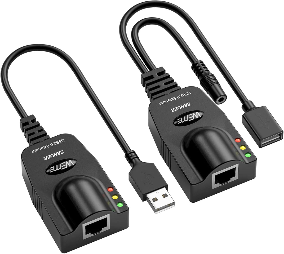 USB 2.0 Extender to RJ45 Over Cat5 5E 6 up to 100 Meter with Power Adapter C4517