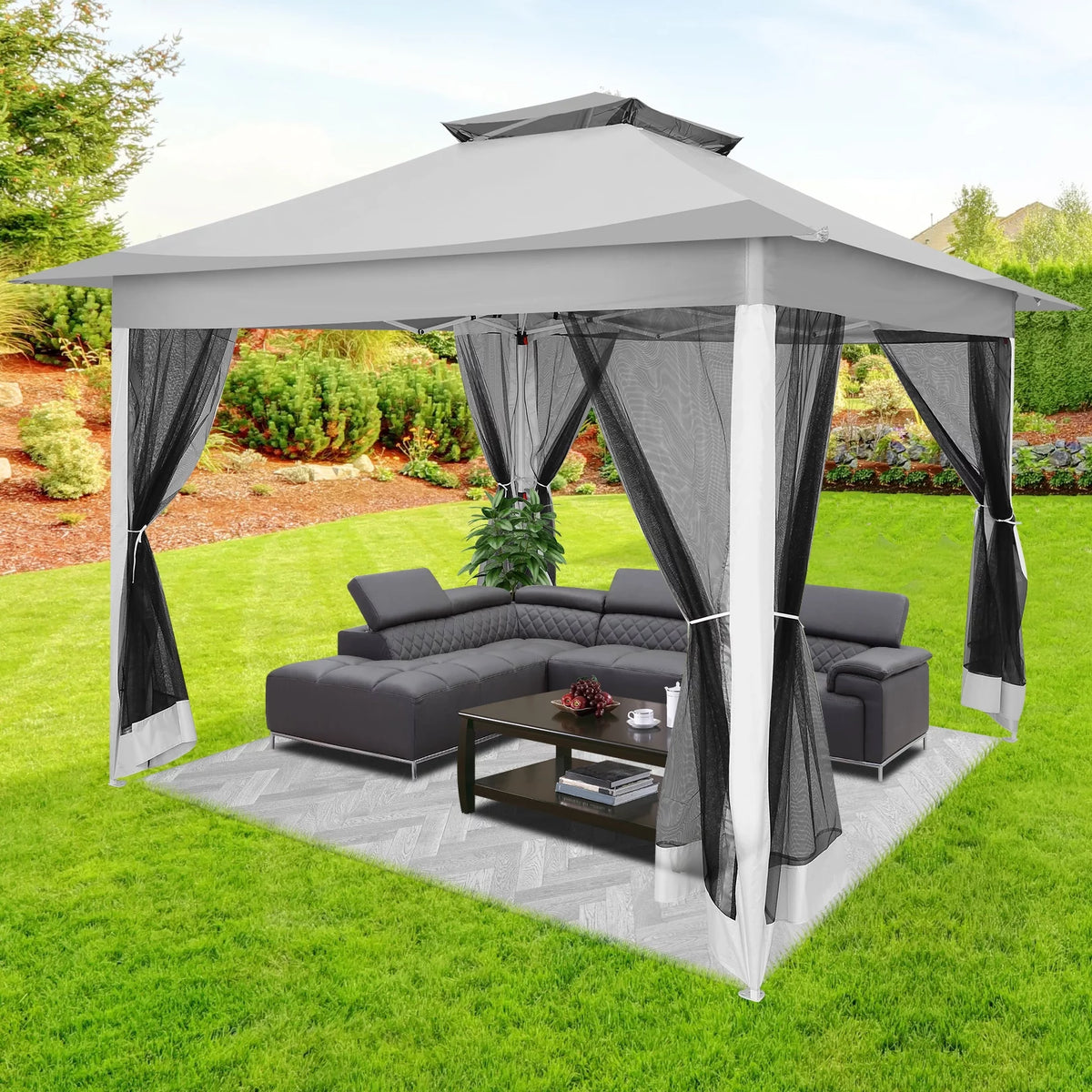 12x12FT Pop Up Gazebo with Mosquito Netting and Carry Bag I326717