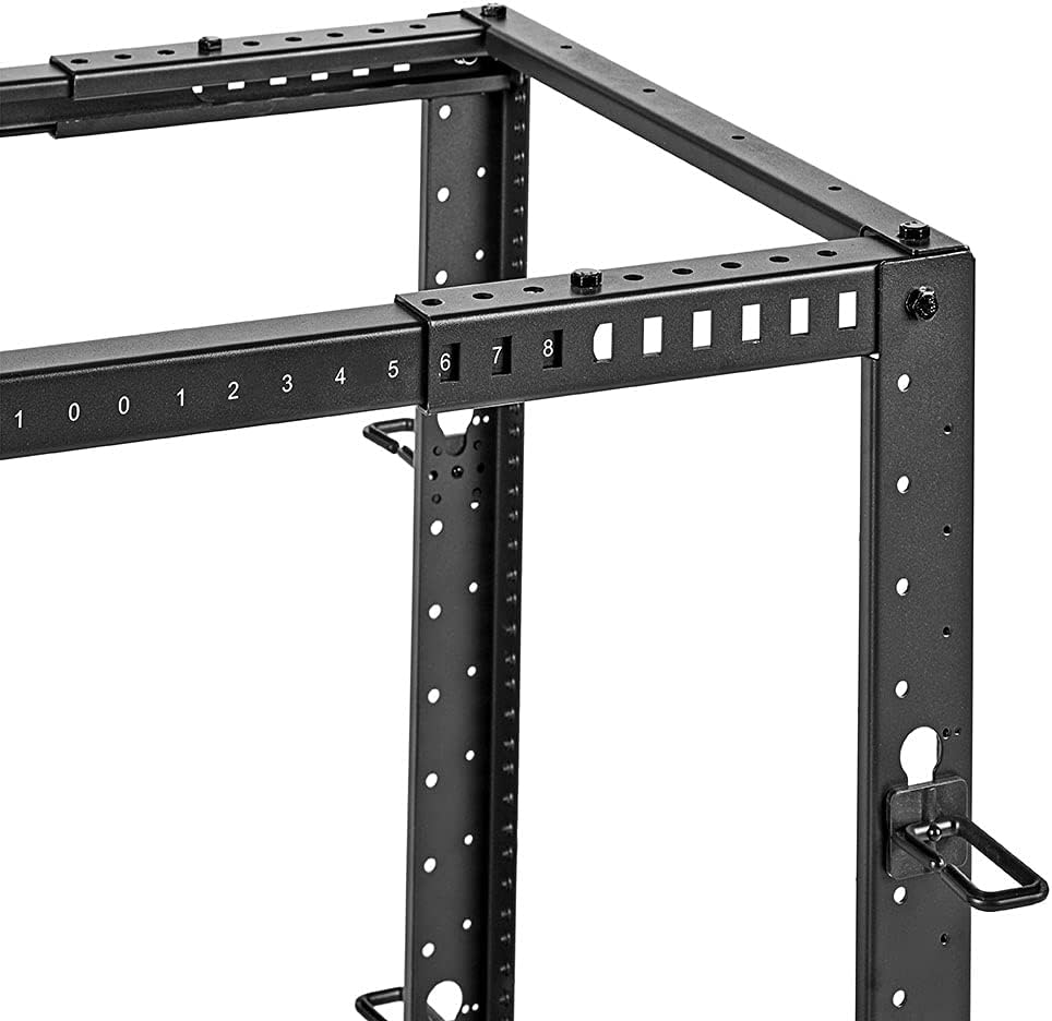 12U 4-Post Open Frame Server Rack, 19-Inch Adjustable Depth, Black C862112