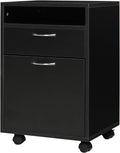 Brown Mobile File Cabinet with Lockable Drawer F762
