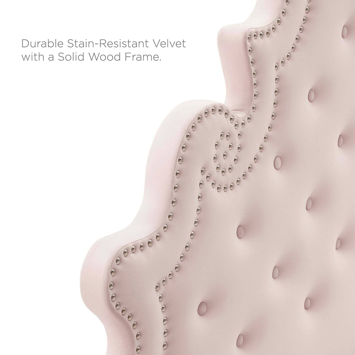 Tufted Dusty Rose Performance Velvet Twin Headboard X76411