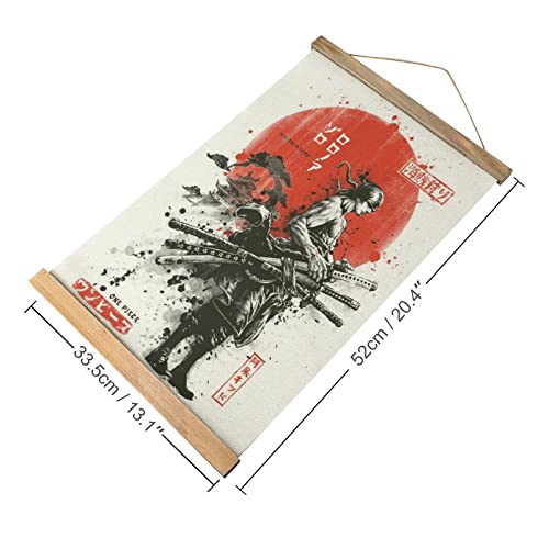 Anime Poster Wall Hanging Scroll Wooden Frame Canvas Wall Art 13x20in G3121