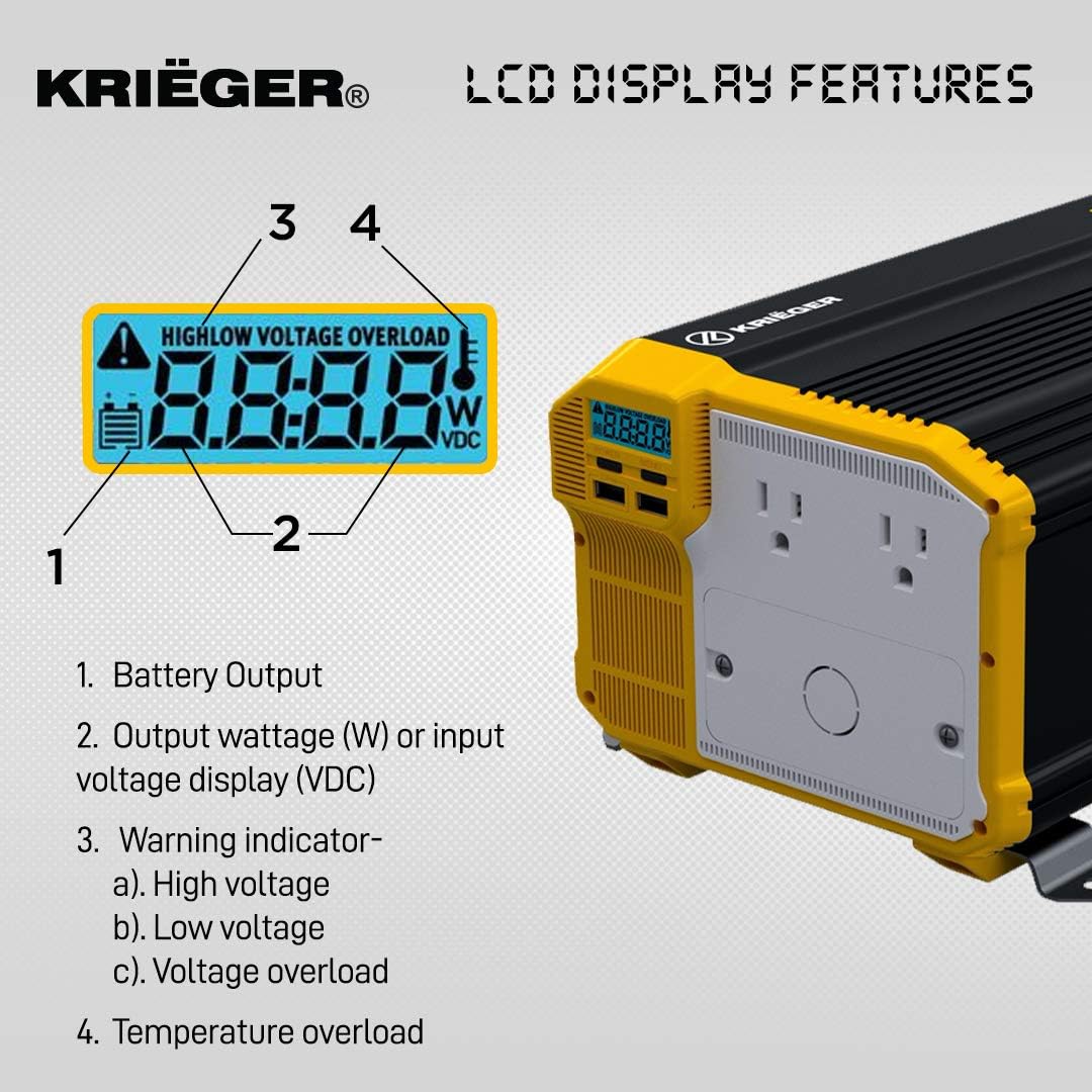 3000 Watts Power Inverter 12V to 110V Modified Sine Wave Car Inverter L160927
