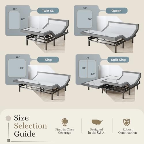 Adjustable Bed Base with Head and Foot Lift, Massage, USB, Zero Gravity V5586