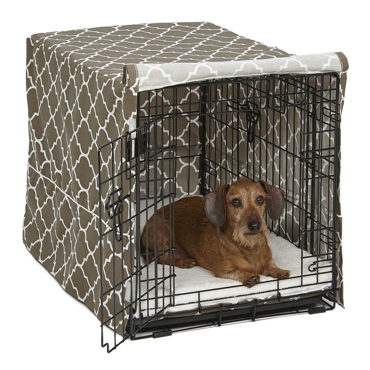 24 inch Brn Geo Crate Cover Z393