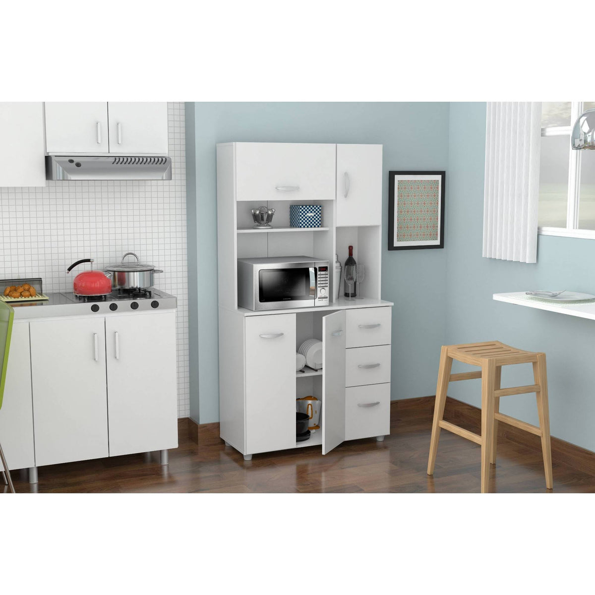 White Kitchen Storage Cabinet G656