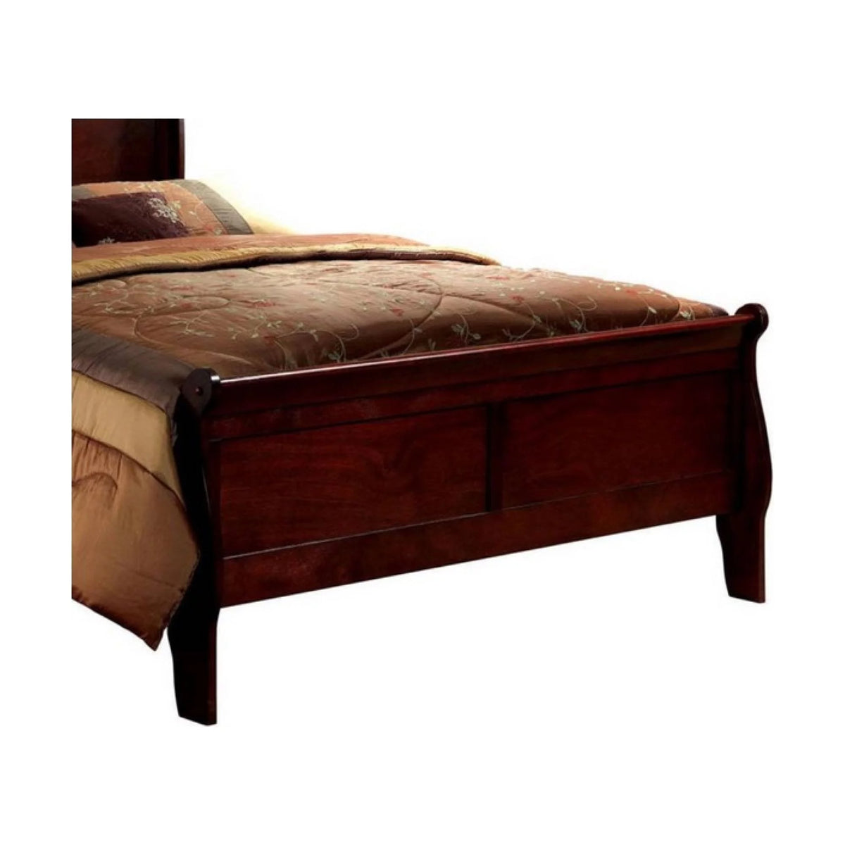 Cherry Sleigh Bed Queen Size Solid Wood C225771