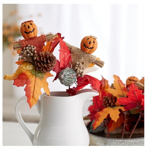 Set of 12 Assorted Pumpkin Face Picks 8-1/2 Inches High L731317